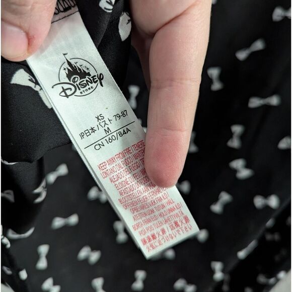 Minnie Mouse Disney black polka dot bow collared sleeveless blouse top womens XS - Picture 4 of 4